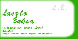 laszlo baksa business card