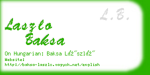 laszlo baksa business card